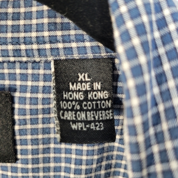 Mens Levis Short Sleeve Button Front Shirt Blue Plaid Size XL - Picture 5 of 10